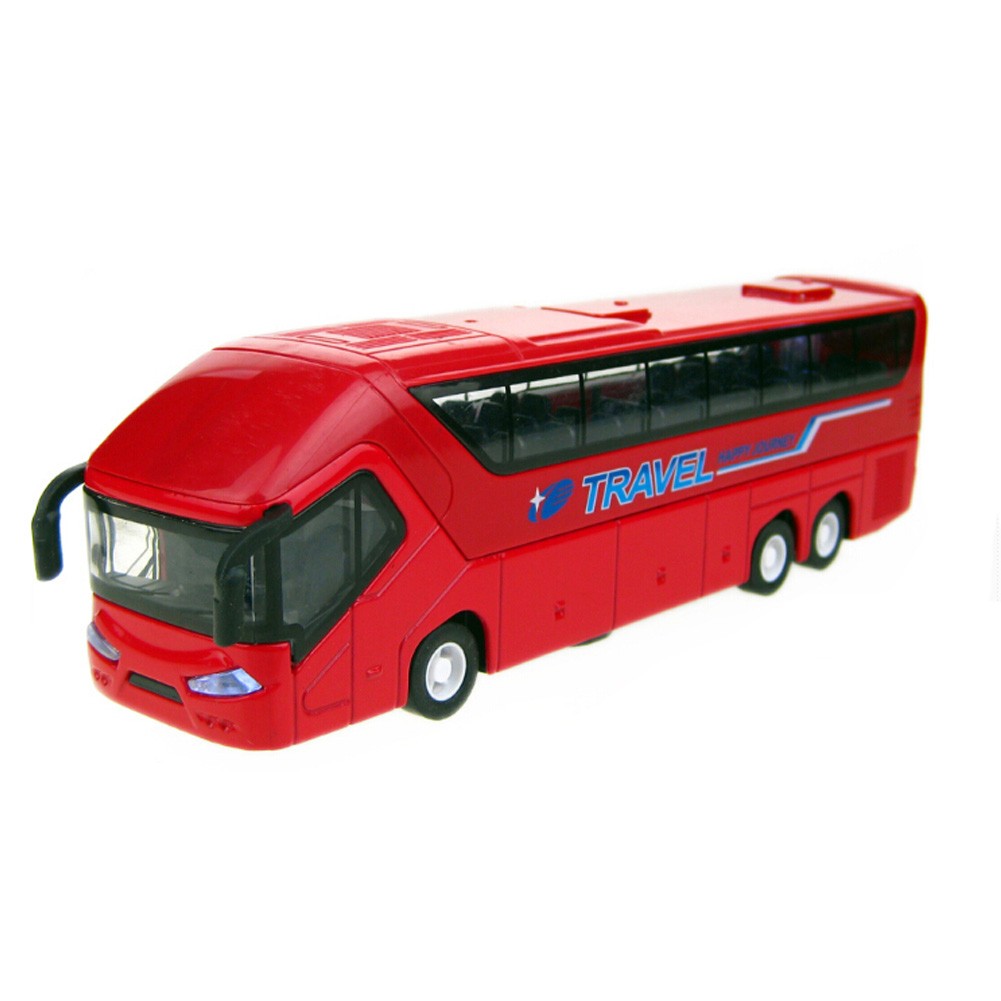 Alloyed Mini Travel Bus Car Model With Light And Sound, Red