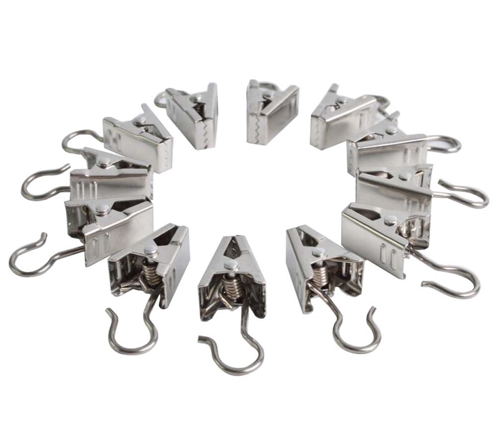 Set of 50 Stainless Steel Curtain clips Art Craft Dispaly Multi-purpose Curtain Hooks