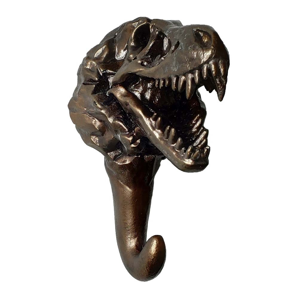 1 Pc Tyrannosaurus Rex Simulation Dinosaur Fossils Hooks Resin Wall Hangers Coat Hooks Key Hooks, Bronze