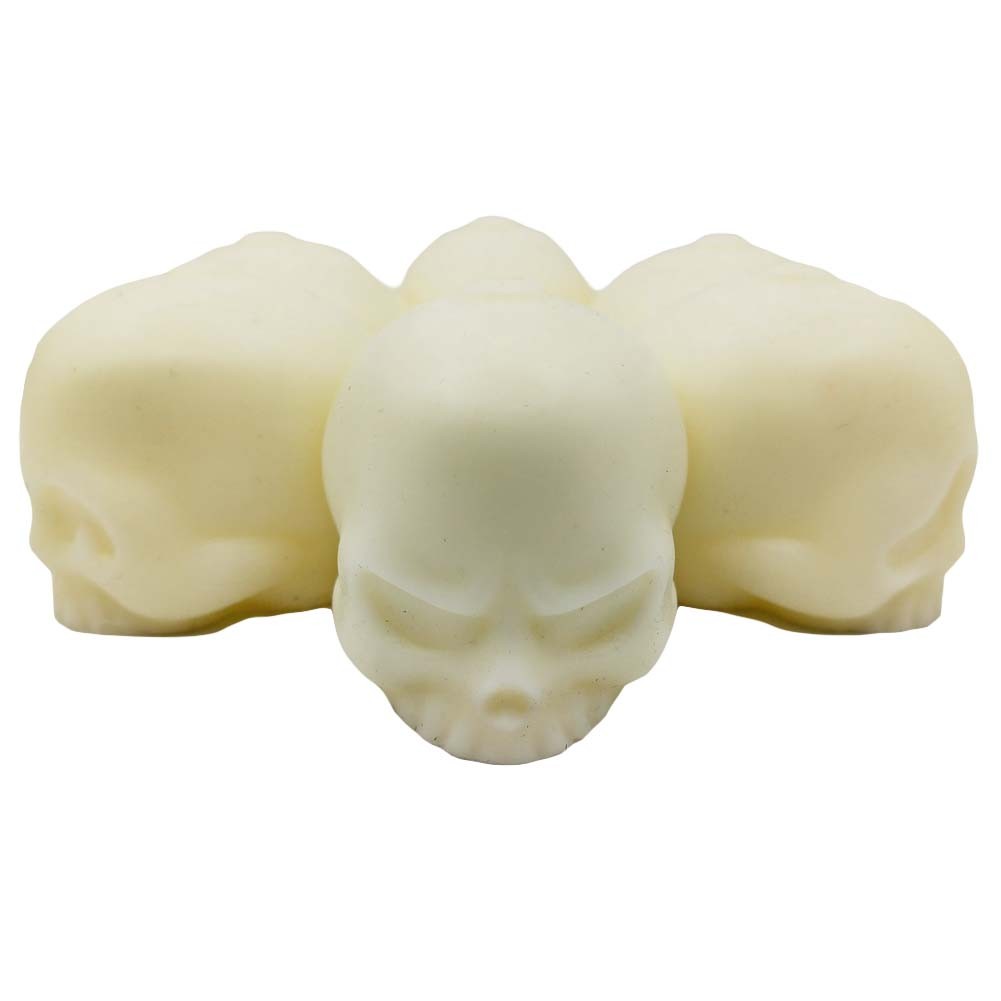 3D Skull Silicone Ice Cube Mold Tray Party Ice Cube Maker Whiskey Ice Ball Maker, 6 Funny Skull Faces Yellow