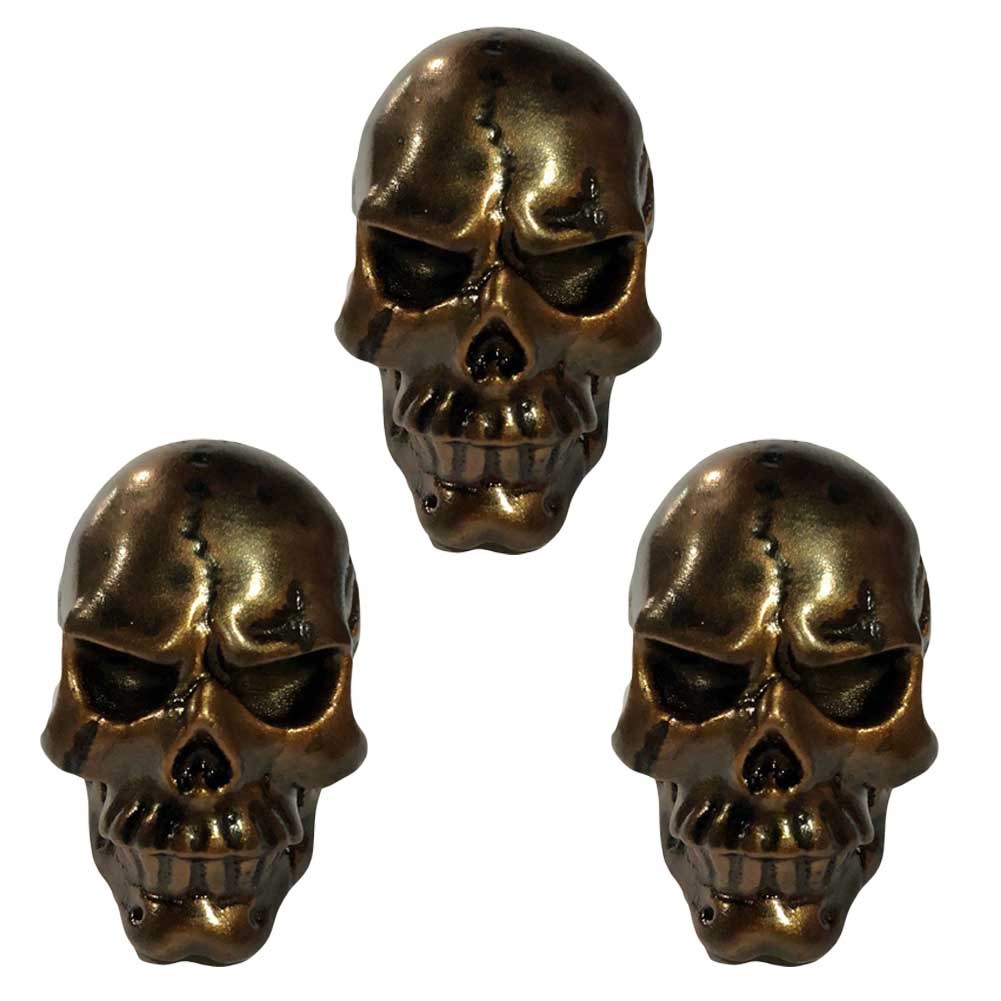 3 Pcs Simulated Skull Resin Knobs for Cabinets Funny Skull Face Pulls for Wardrobe Skull Bone Drawer Handles, Angry Face