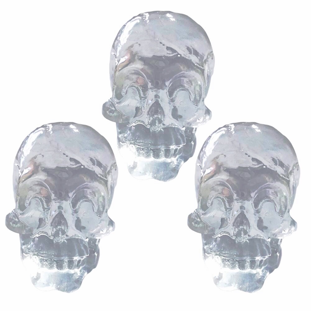 Simulation Resin Clear Skull Bone Drawer Knobs Cabinet Hardware Knobs, Smiling Face,3 Pcs