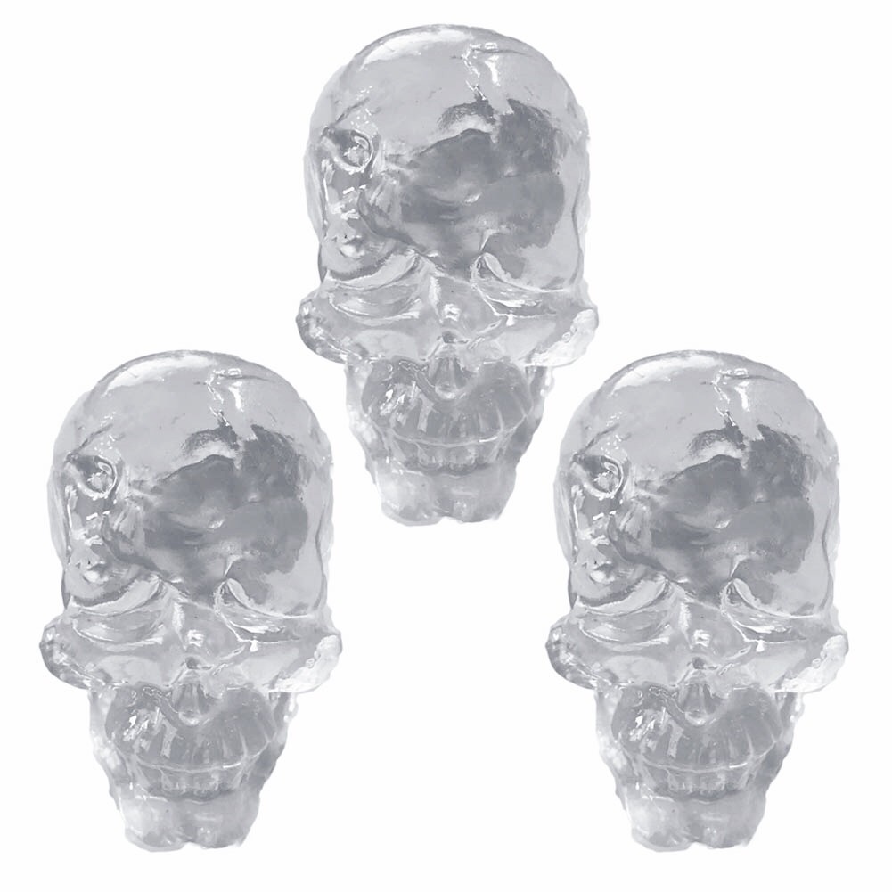 Simulated Skull Bone Drawer Handles Clear Cabinet Knobs Set, Sad Face,3 Pcs