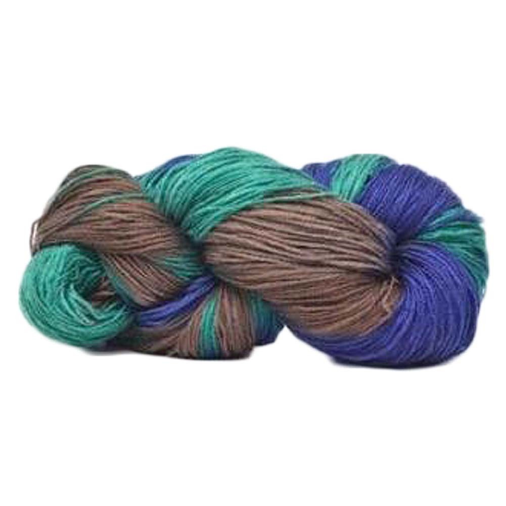 3 Skein Acrylic Yarns Space Dye Yarn DIY Knitting Yarn Crochet Scarf Yarn, Aqua Purple Blue Khaki