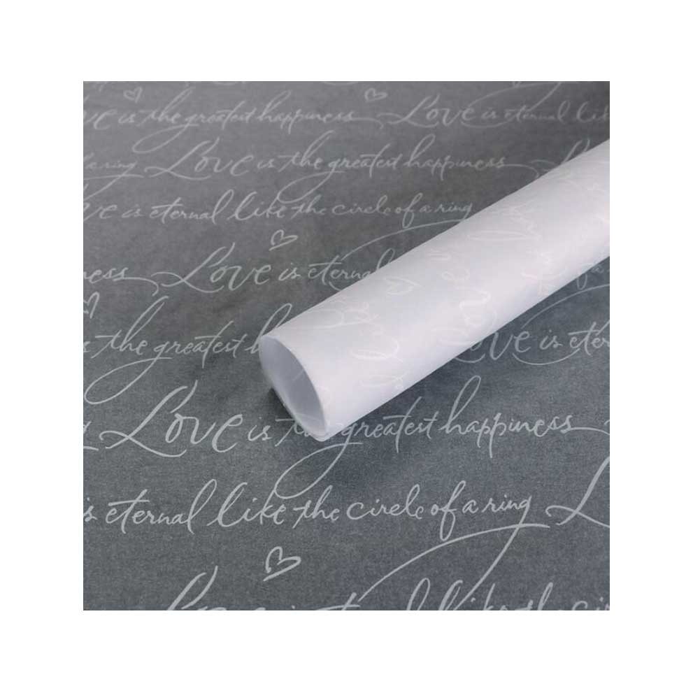 English Words Translucent Flower Wrapping Paper White Bouquet Wrap Lining, 30 Pcs