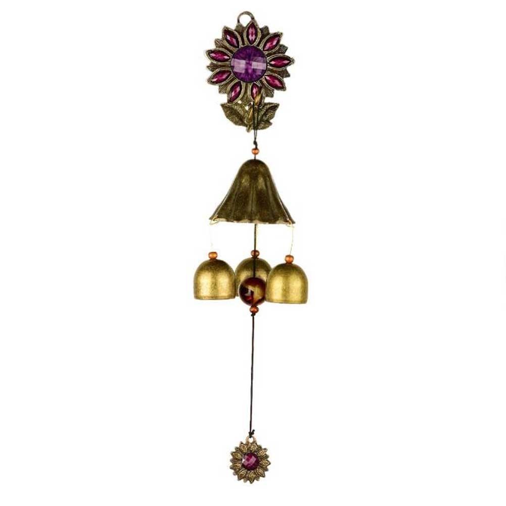 Rustic Metal Wind Chime Chinese Style Doorbell Wall Mount Store Wind Chime, Purple