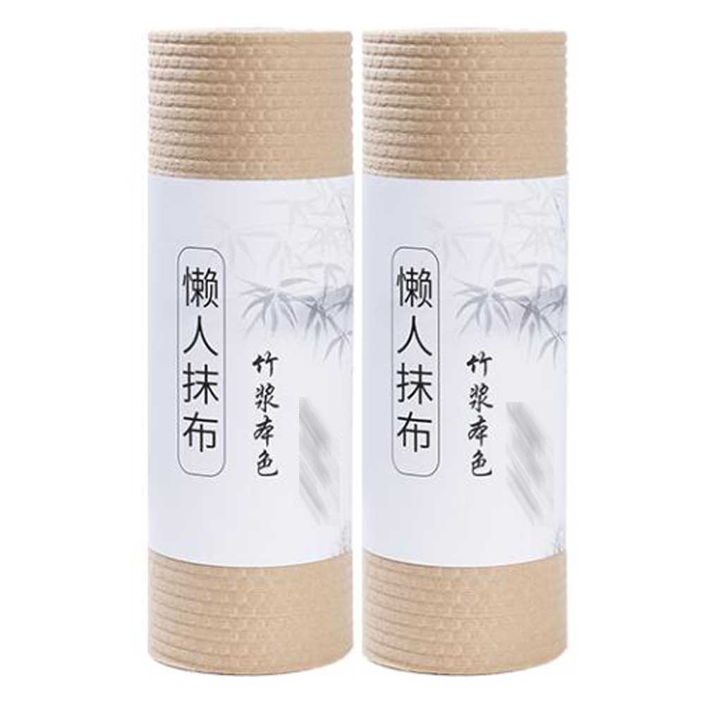 2 Rolls Bamboo Disposable Dish Cloths Cleaning Towel Kitchen Paper Towel Dry/Wet Oil Wash Cloth