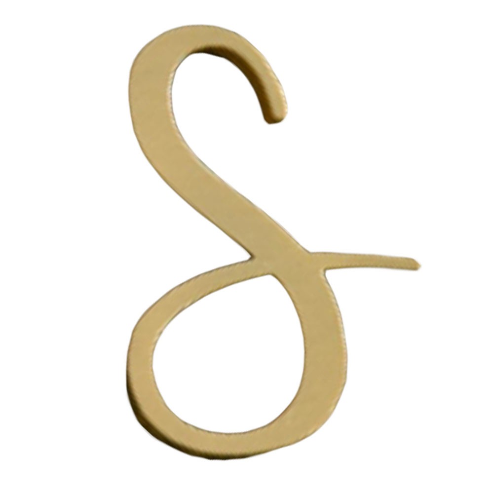 DIY Brass Address Letters Metal Home Decorative Signs Numbers and Letters, Letter S