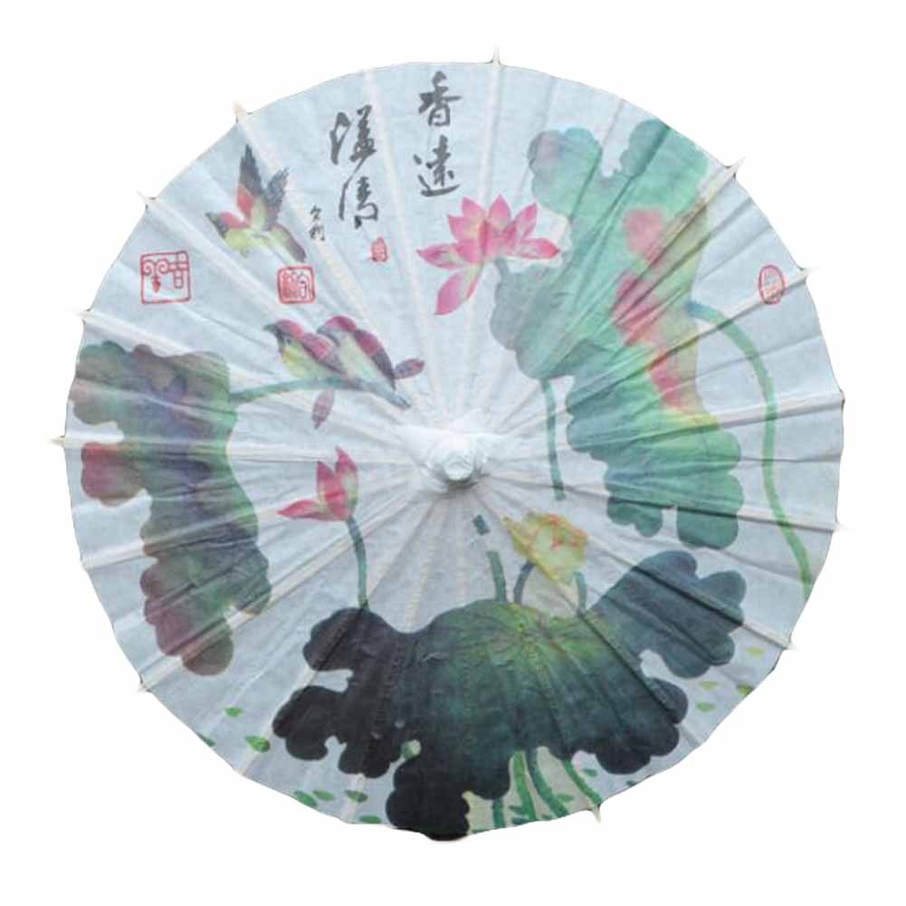 Lotus Small Size Decorative Chinese Paper Umbrella DIY Art and Craft Decoration, 11.8 inch