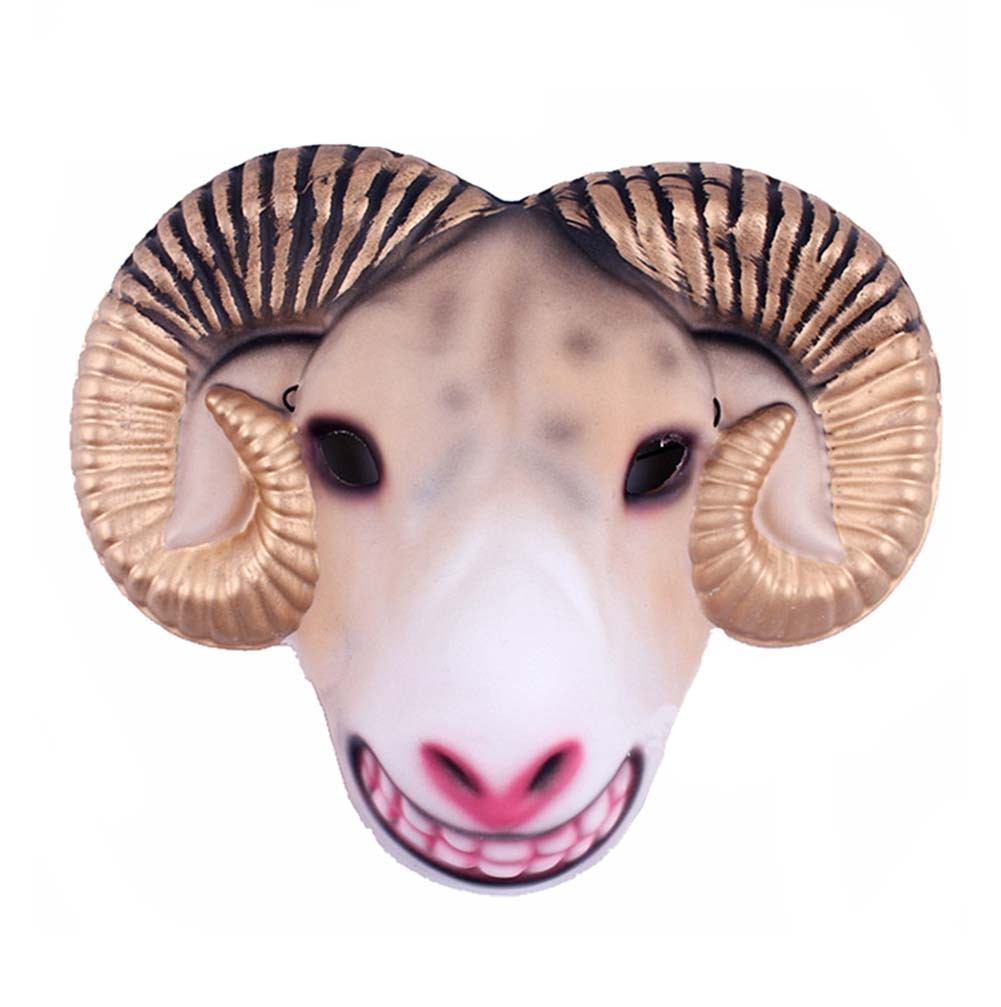 Novelty Animal Face Mask for Halloween Masquerade Performance Costume, 2 Pcs Goat