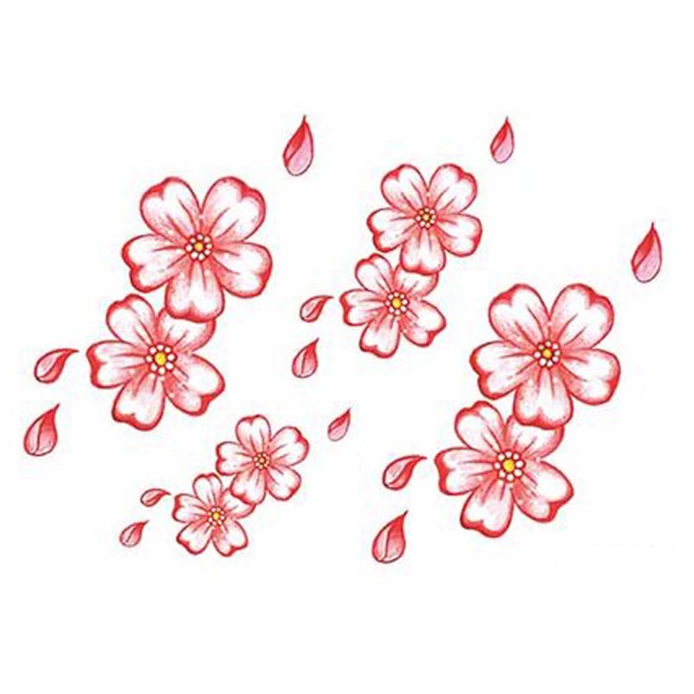 3 Sheets Colorful Cherry Blossom Temporary Tattoos Makeup Body Art Stickers Simulation Tattoos Tattoo Sticker