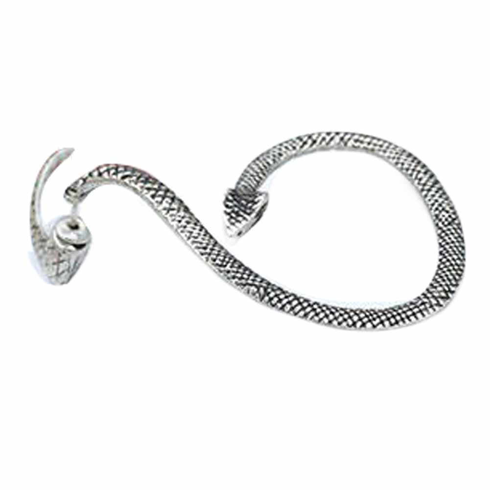 Vintage Silver Color Snake Stud Earrings Cuff Wrap Earrings Left Ear Scare Earring, 4 Pcs