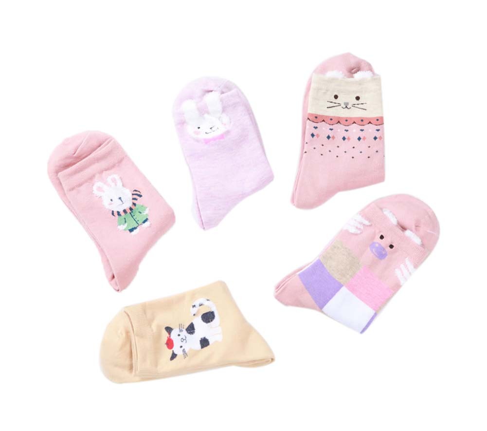 5 Pairs Children Socks For 3-5 Year-old Boys&Girls Thick Short Stockings Kids Cute Crew Socks Warm #1