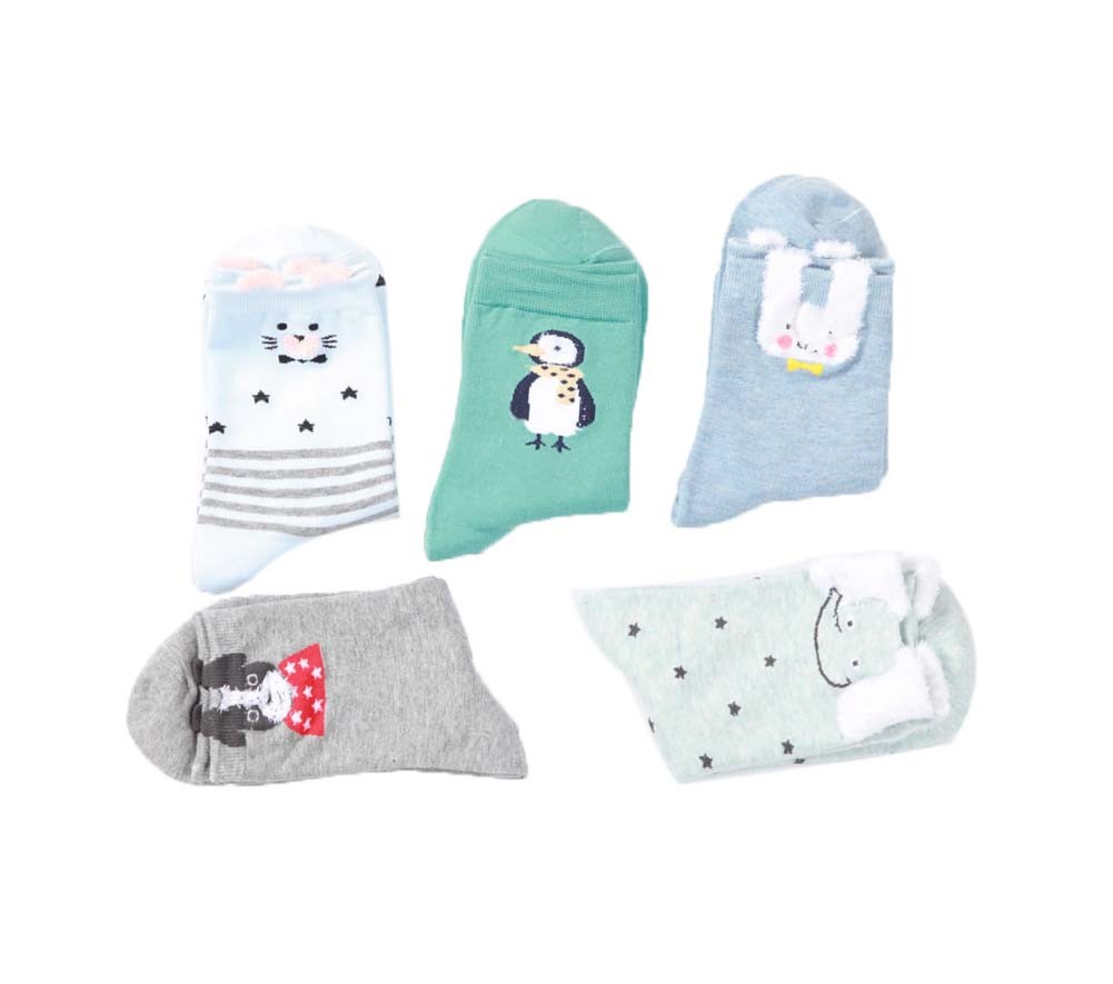 5 Pairs Children Socks For 3-5 Year-old Boys&Girls Thick Short Stockings Kids Cute Crew Socks Warm #2