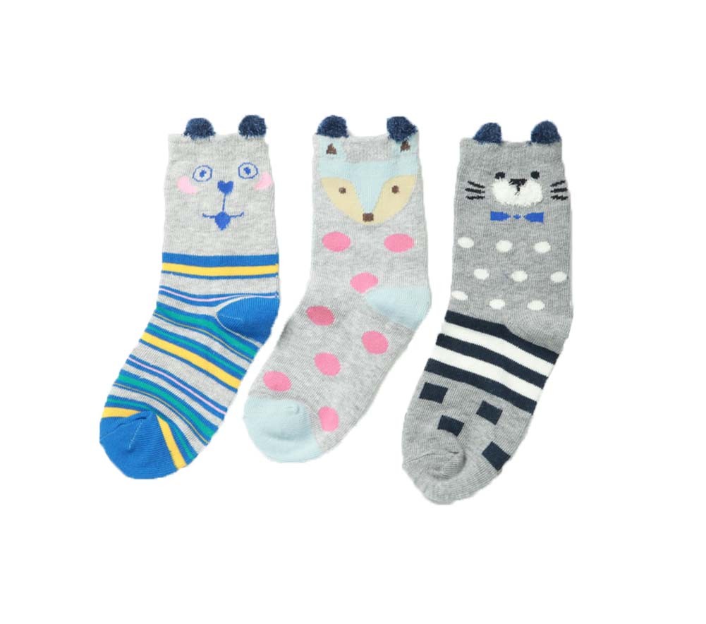 3 Pairs Children Socks For 3-5 Year-old Boys&Girls Thick Short Stockings Kids Cute Crew Socks Warm #3