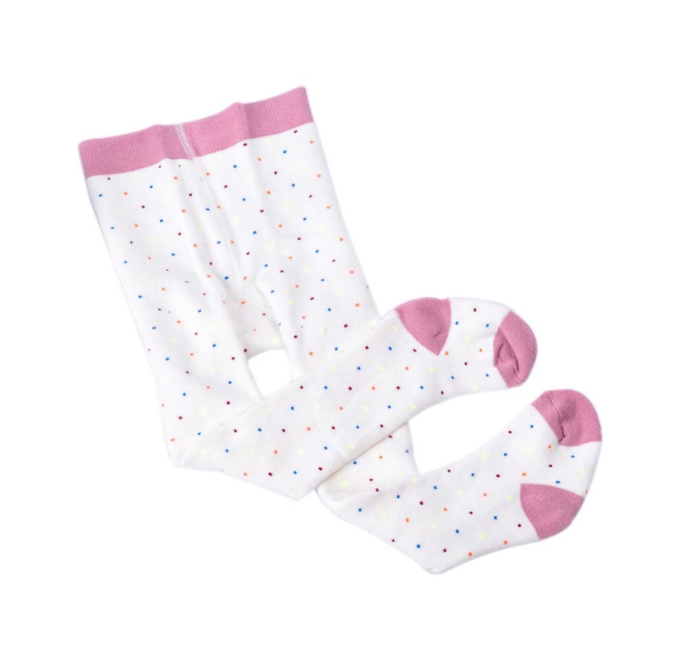 Dots Girls Tights for 2-4 years old Baby Girls Leggings Cotton Pants Stockings Pantyhose Warm, White