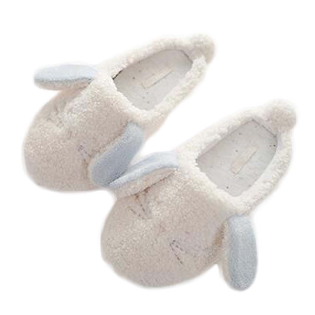 White Rabbit Women Warm Winter Plush House Slippers Soft Indoor Outdoor Home Slippers