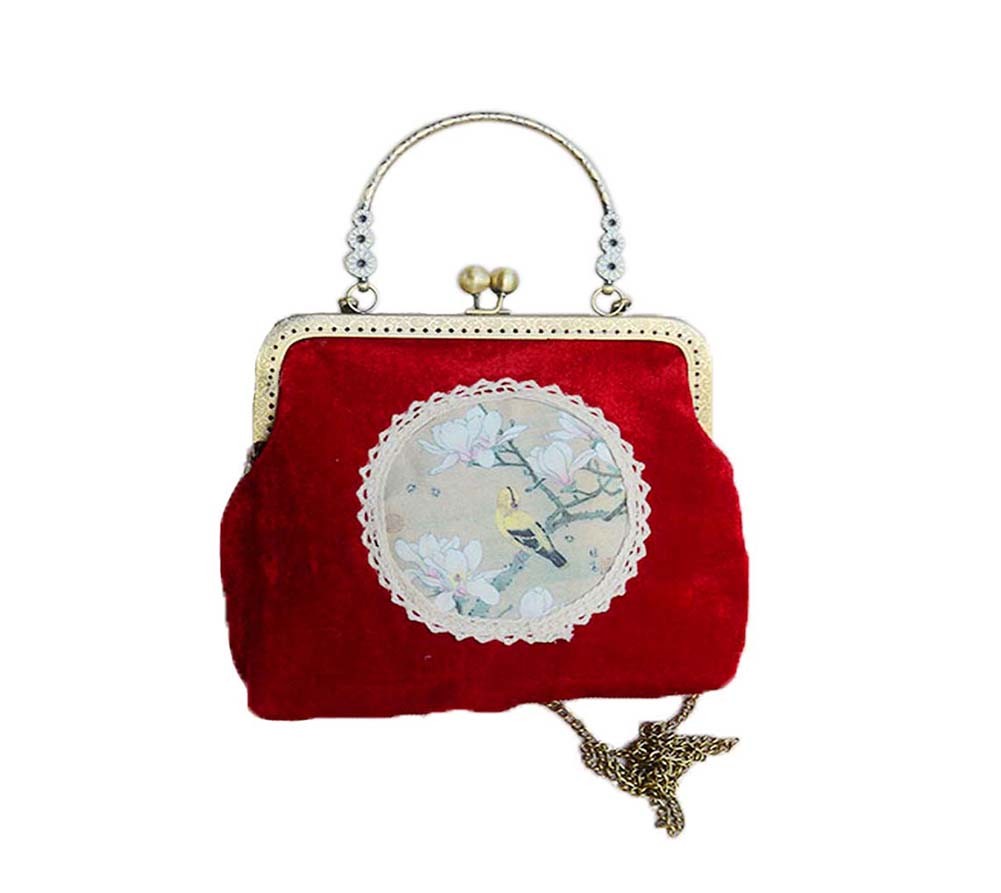 Ladies Handbag Retro Clutch Bag/Crossbody Bag Womens Chain Purses, Red