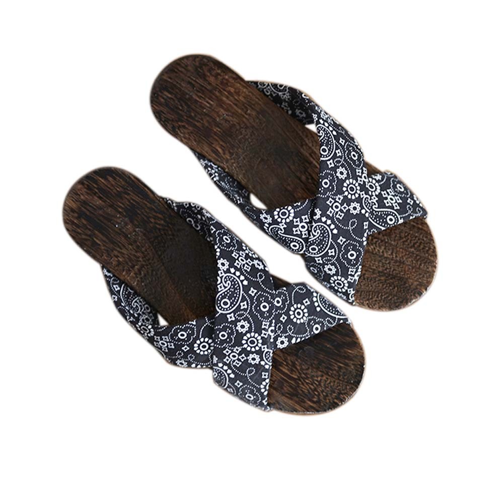 Womens Wooden Clogs Casual style Sandals Breathable Indoor and Outdoor Black and White