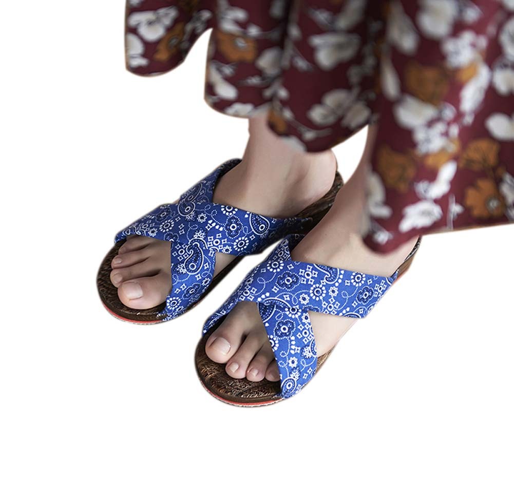 Womens Wooden Clogs Casual style Sandals Breathable Indoor and Outdoor Blue and White