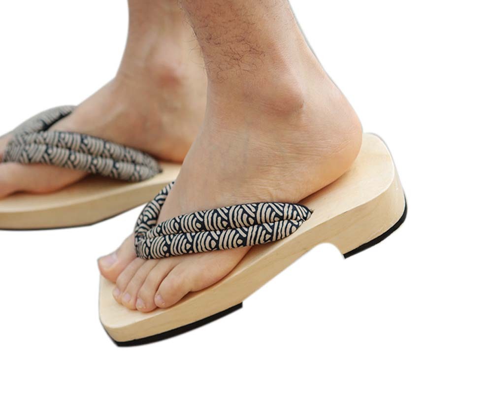 Japanese Wooden Clogs for Mens Sandals Japan Traditional Flip Flops Non-slip Geta