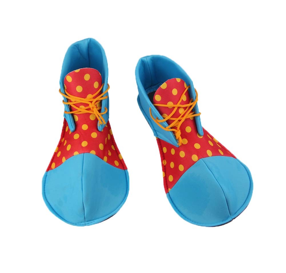 Cloth Clown Shoes Pretend Games Shoes For Adults Party Clown Costume Supplies, Blue and Red