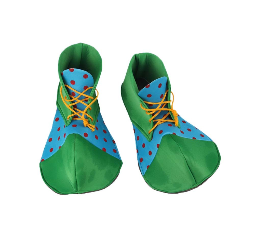 Cloth Clown Shoes Pretend Games Shoes For Adults Party Clown Costume Supplies, Blue and Green