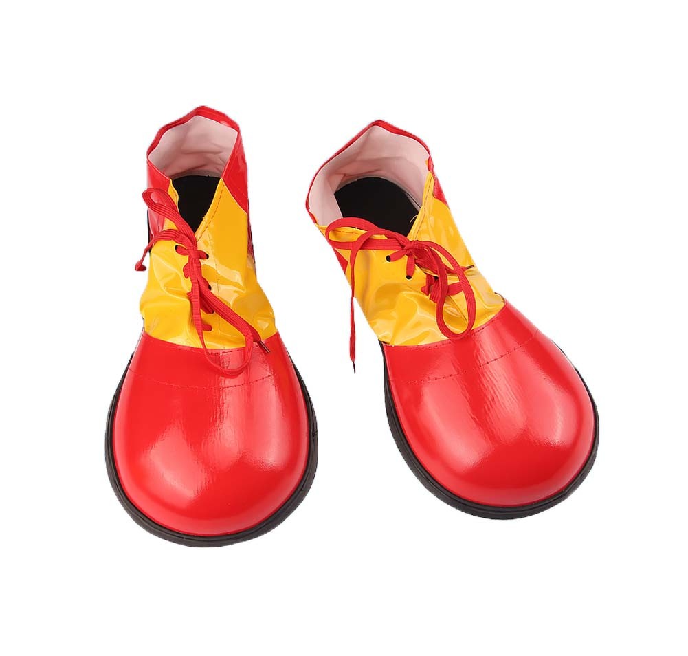 Artificial Leather Clown Shoes Pretend Games Shoes For Adults Party Clown Costume Supplies, Red