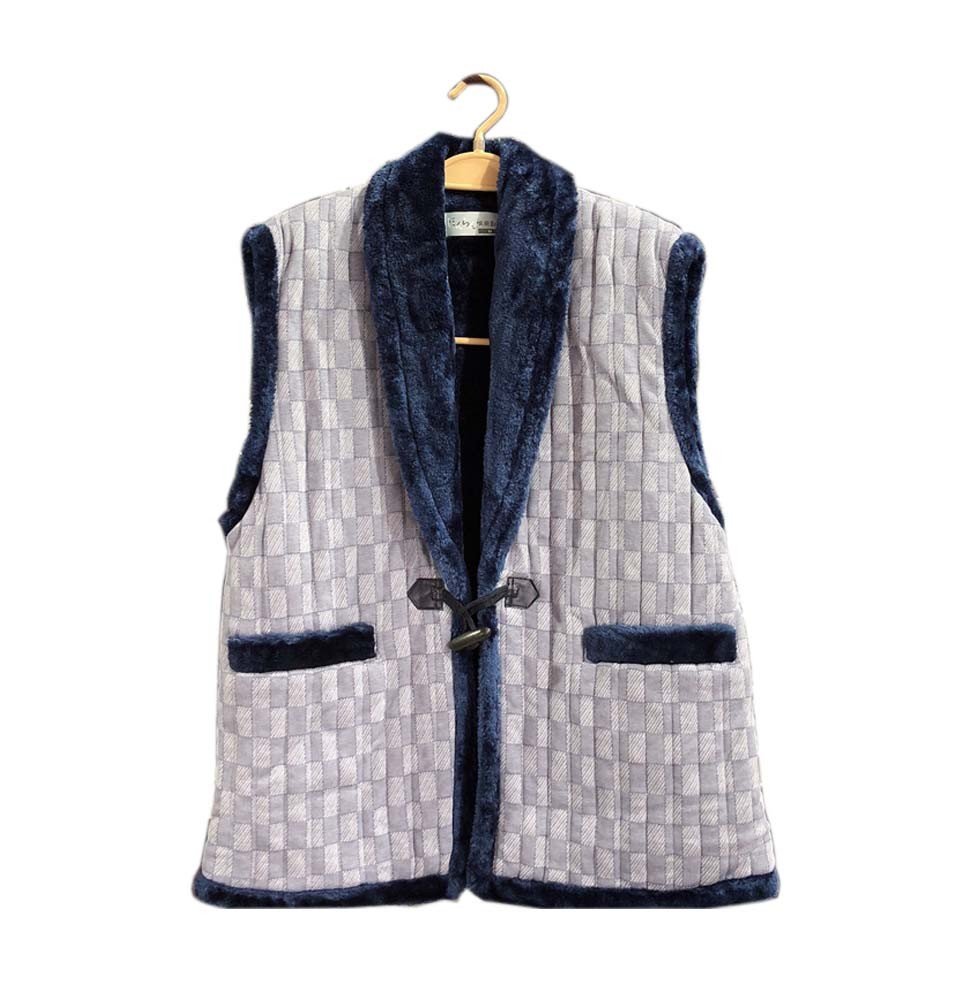 [L Size] Men's Winter Warm Vest Flannel Japanese Style Outerware Indoor/Outdoor Waistcoat, #3