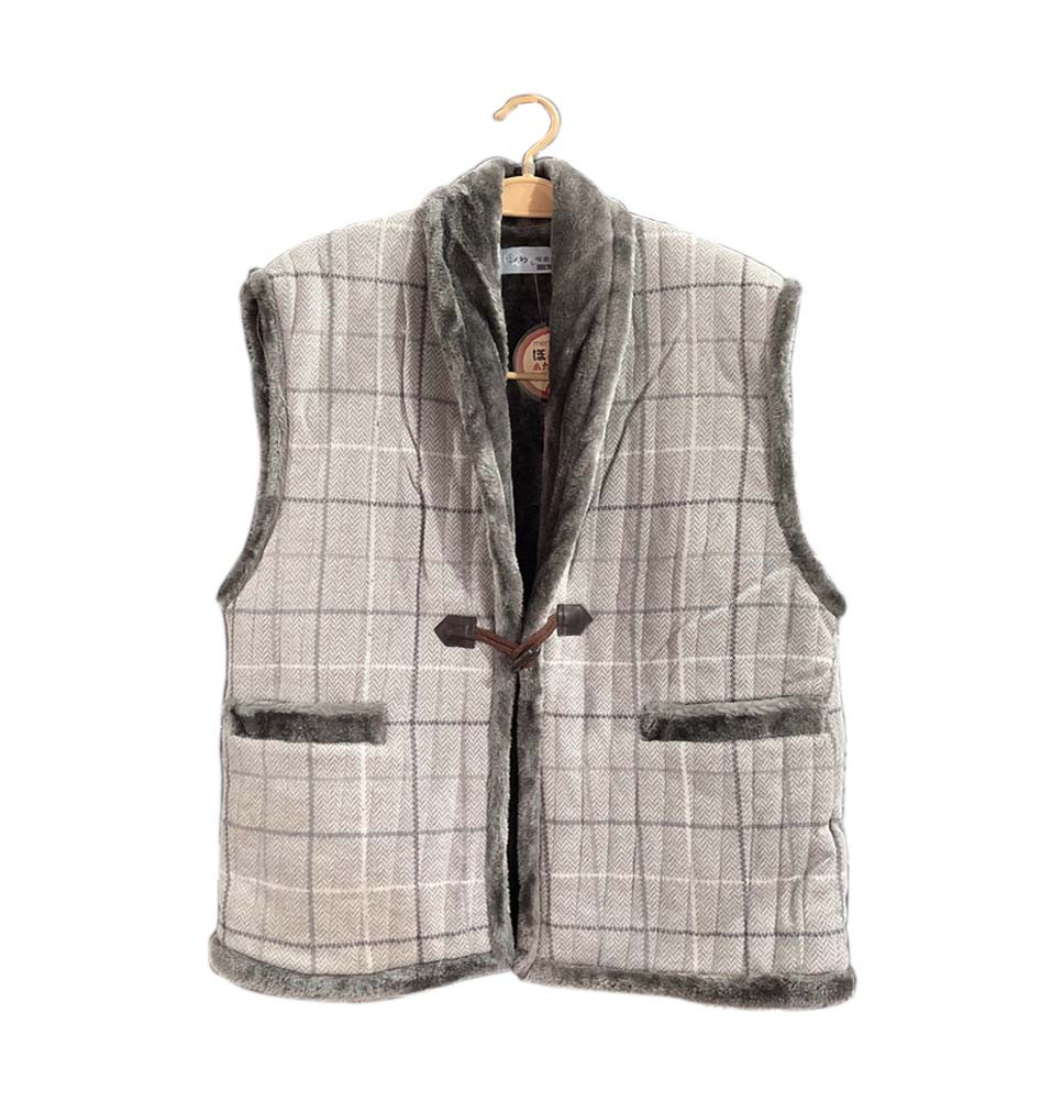 [L Size] Men's Winter Warm Vest Flannel Japanese Style Outerware Indoor/Outdoor Waistcoat, #6