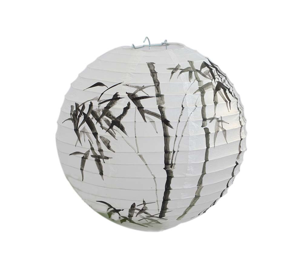 Handmade Paper Lantern Chinese Style Traditional Hanging Lampshade Decorative Home Garden Bamboo pattern