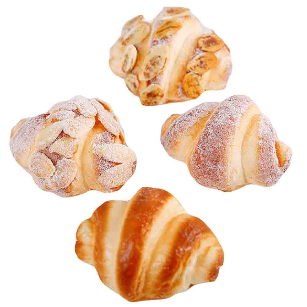 4 Pcs Artificial Breads Simulation Fake Food Home Bakery Decor Photography