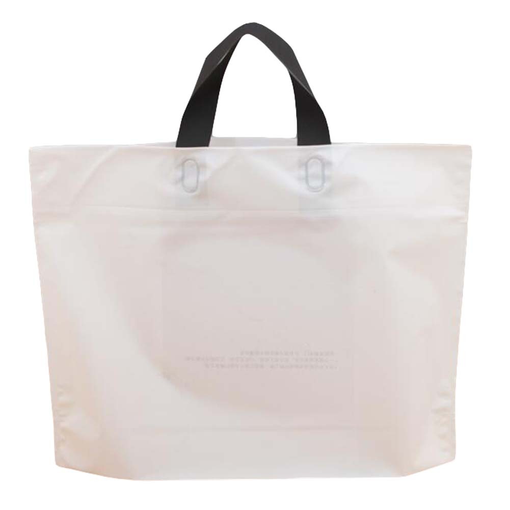 White - 50 Pieces Plastic Shopping Bags Gift Bag Clear Boutique Bags Carry bag
