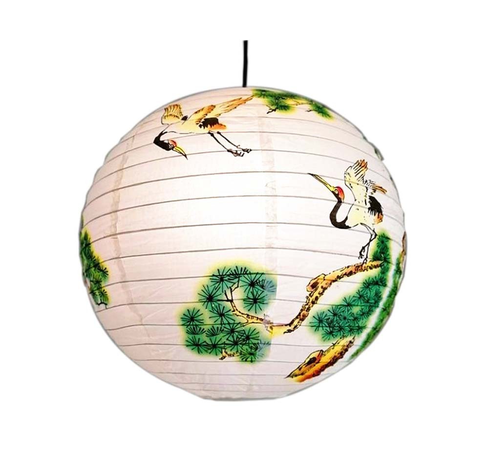 [Pine] Round Chinese/Japanese Style Hanging lantern Decorative Paper Lantern 16"
