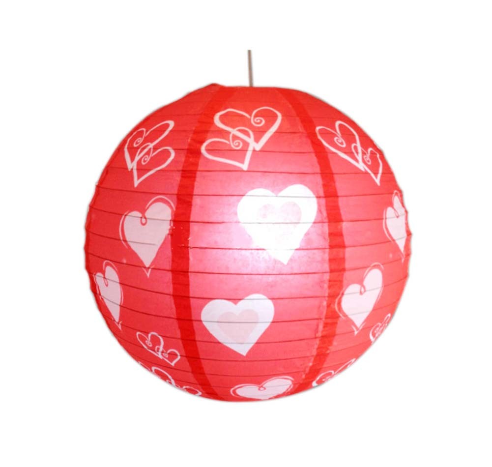 [Heart-shaped]Chinese/Japanese Style Decorative Hanging lantern Paper Lantern16"