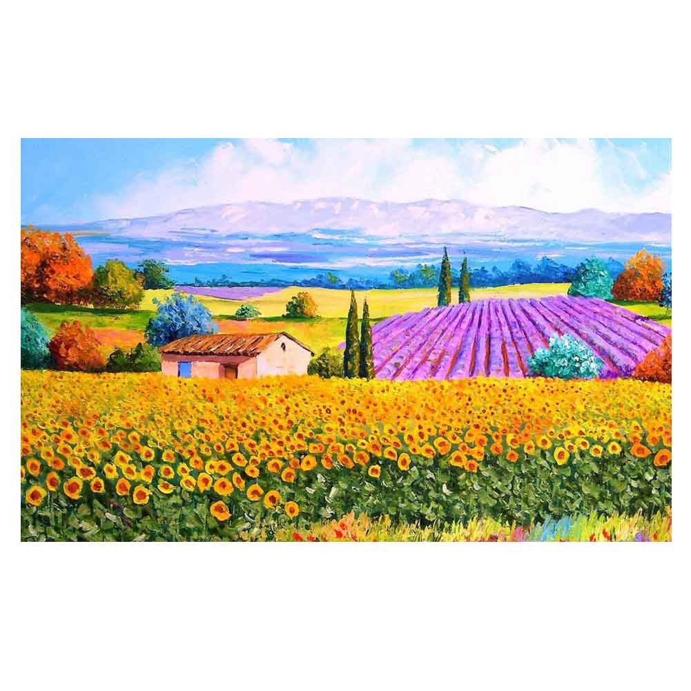 500 Piece Jigsaw Puzzle for Adults Wooden Art Puzzle Landscape Oil Painting, Rural Landscape