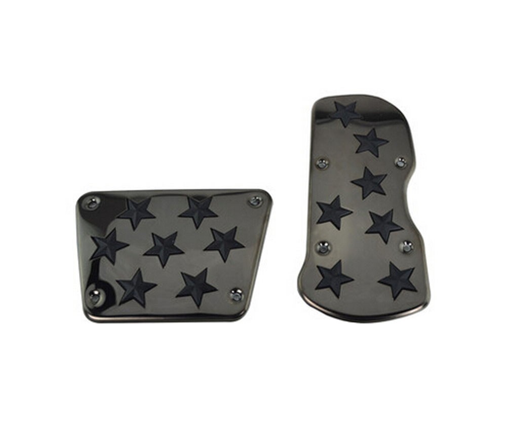 2 Pcs Stainless Steel Gas Clutch Brake Pedal Cover Nonslip Pedal Cover BLACK