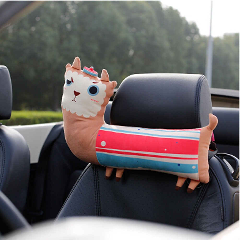 Cute Cartoon Animals Series [Lovely Alpaca] Car Headrest/Car Neck Pillow