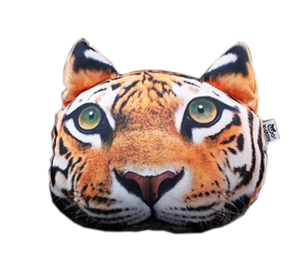 3D Cute Pet Dogs and Cats Face Head Pillow, Tiger