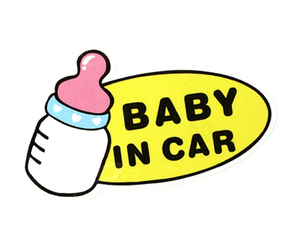 "BABY IN CAR" Caution Car Decal Lovely Car Stickers (7.9"x5.1")