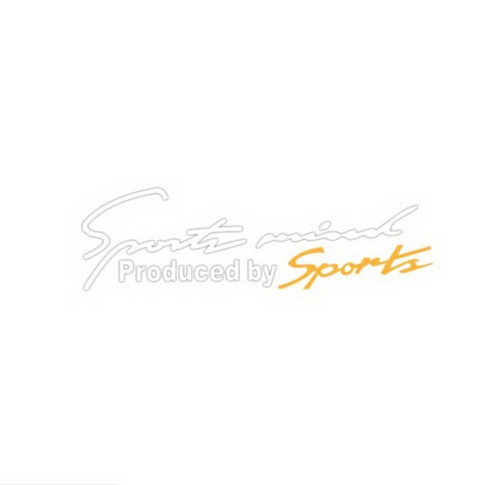 set of 3 Sports Mind - Car Decal Stickers WHITE And YELLOW (10.8"x2.8")