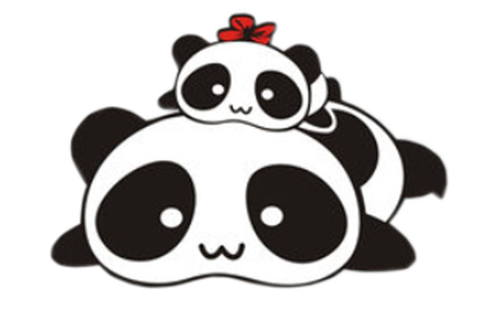 Set of 2 Cute Panda Family Car Stickers Unique Design Custom Car Stickers
