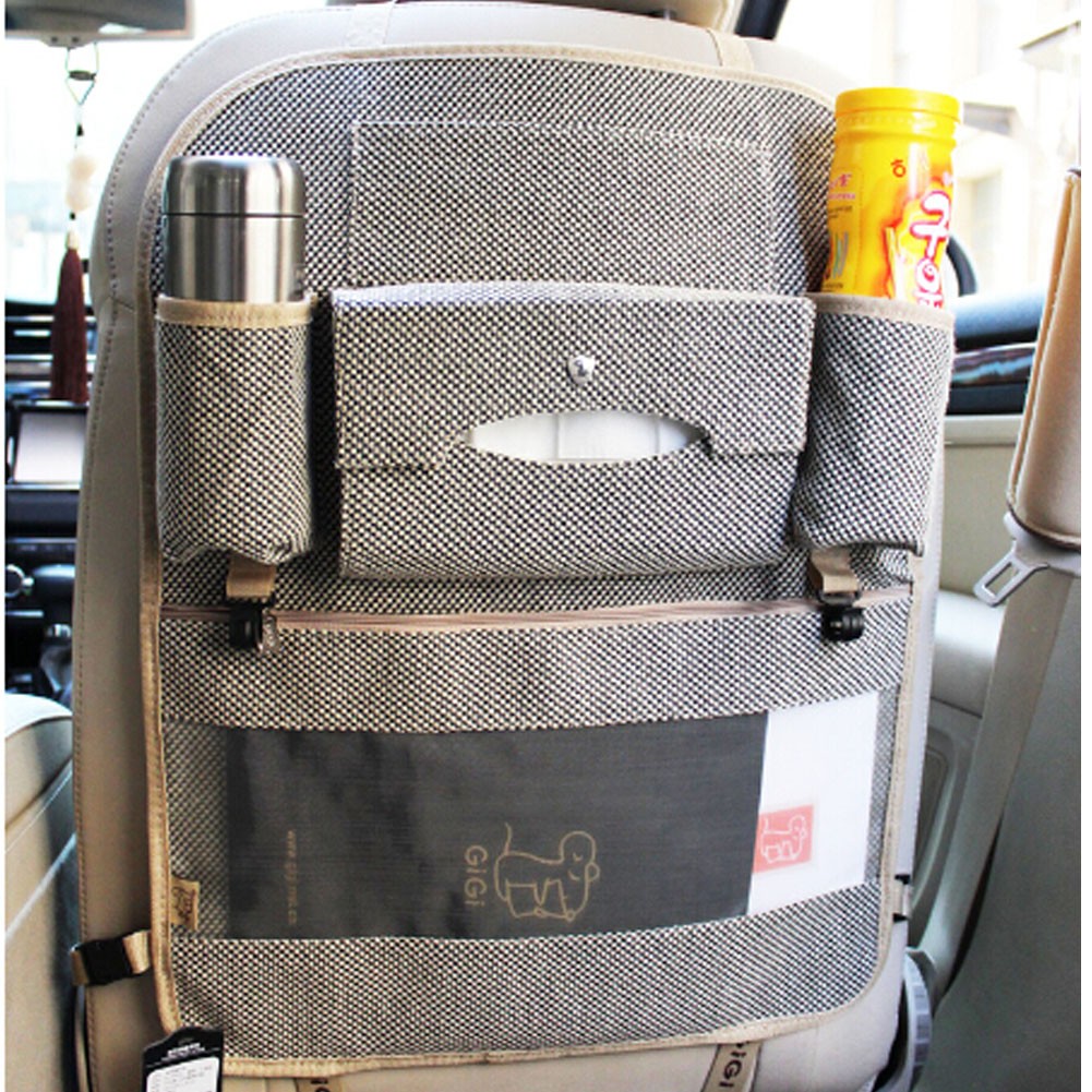 Auto Supplies Car Seat Back Organizer Multi-function Storage Bag,Khaki