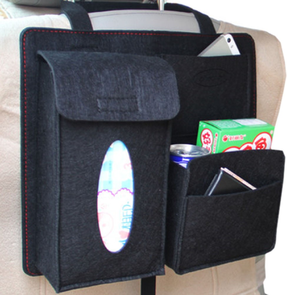 Multi-Pocket Travel Storage Bag Car Accessories Car Seat Organizer Black