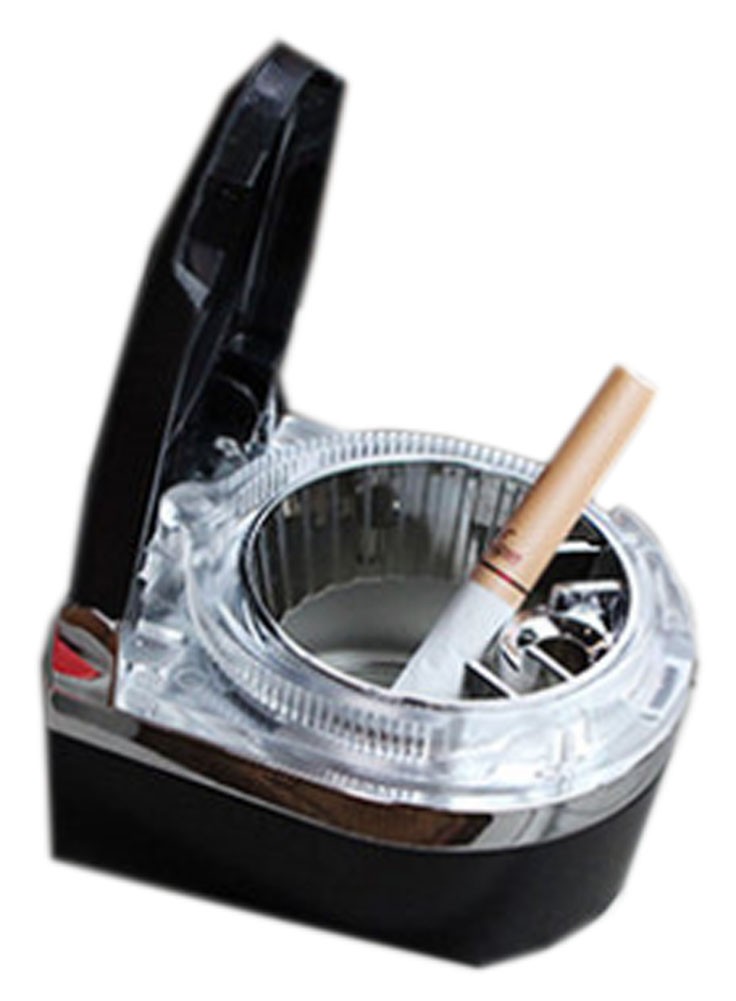 Portable Stainless Auto Car Cigarette Ashtray LED Cigarette Ashtray Black