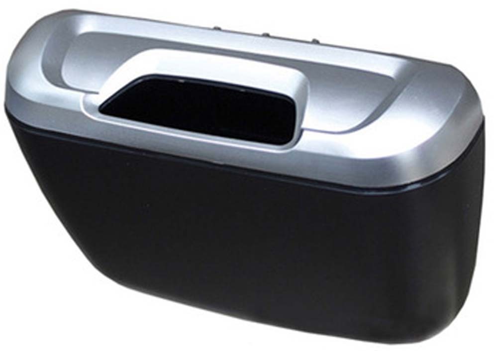 Silver Convenient And Fashionable Car Trash Household Garbage Bin