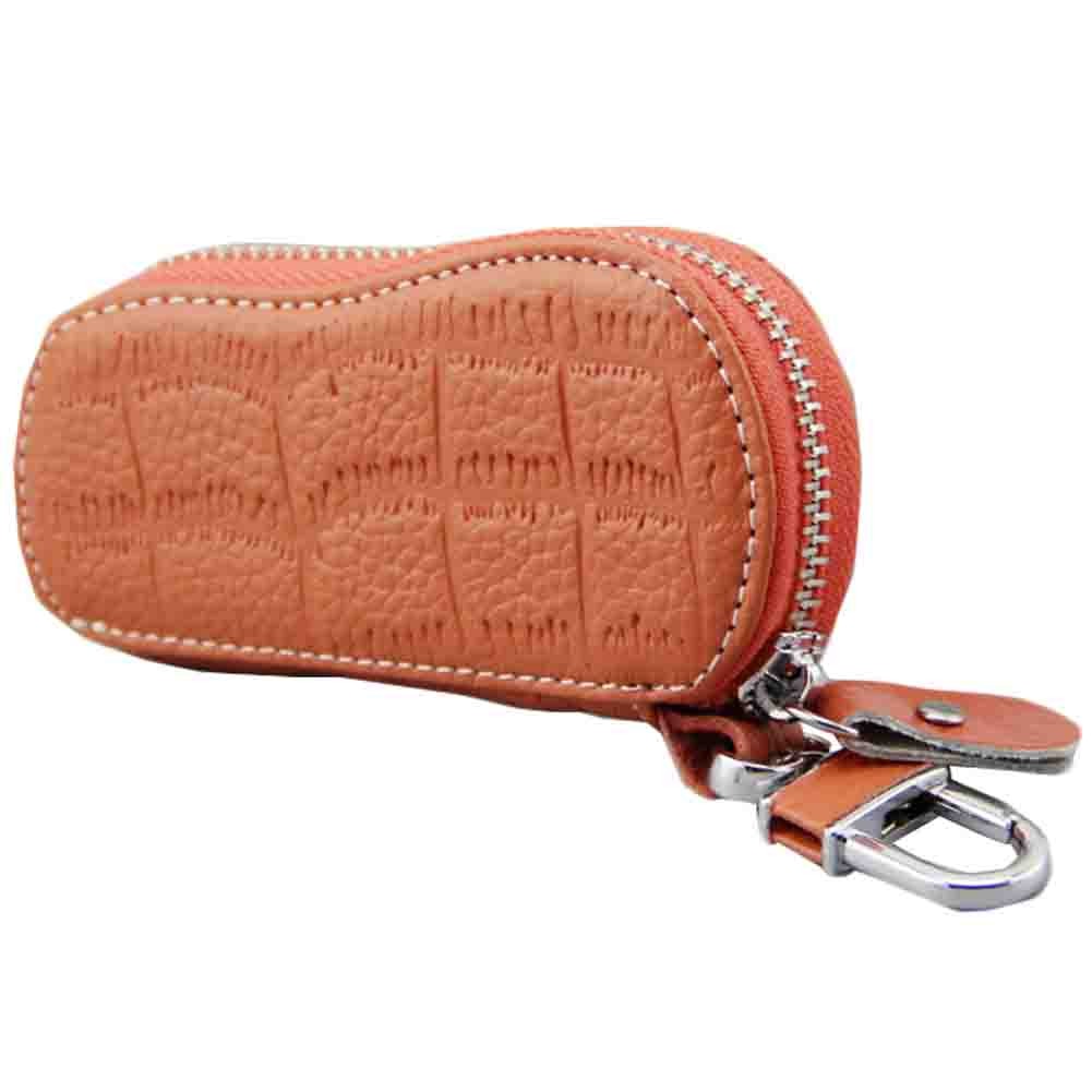Geniune Leather Key Bag Key Chain Case Car Key Holder(Watermelon Red)