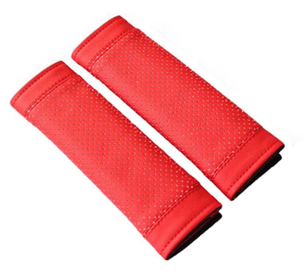 Red Car Seat Belt Shoulder Pad Sets Lengthen Belt Sleeve Automotive Supplies