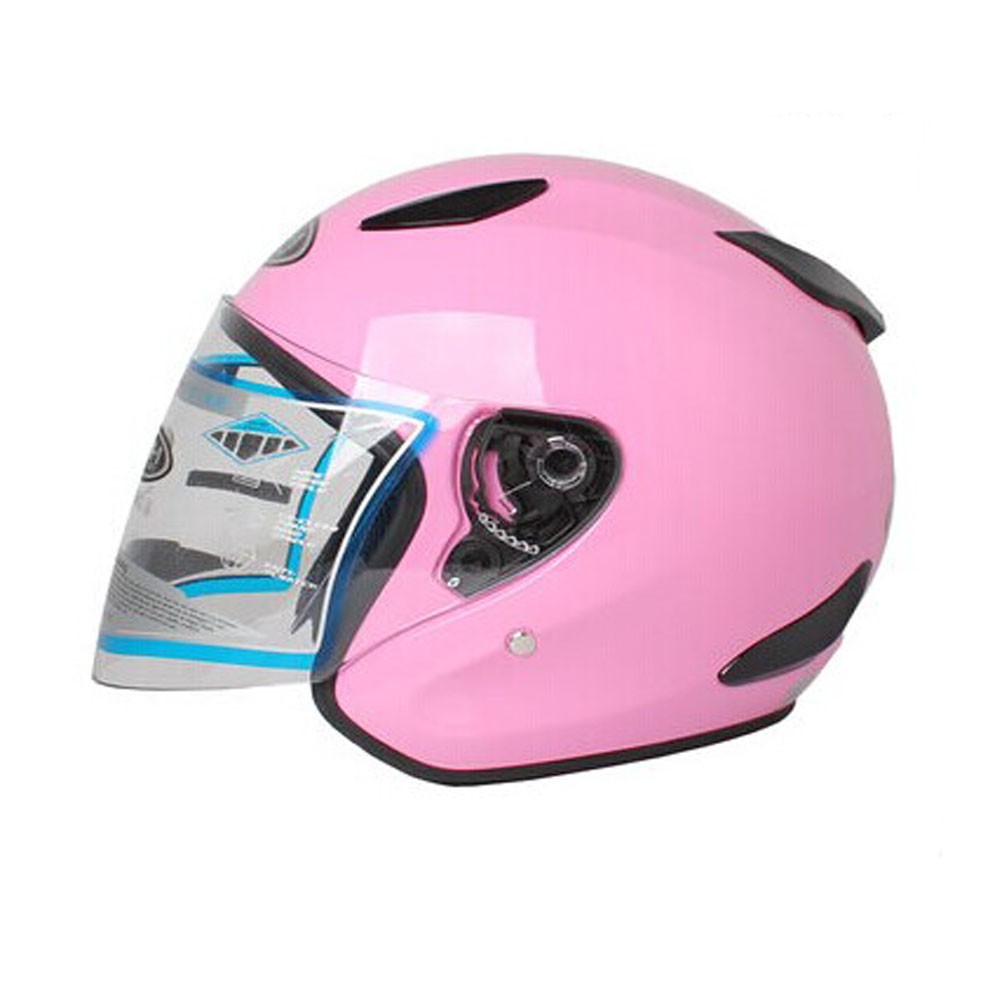Gloss Pink Motorcycle Helmet Street Bike Open Face Helmet (L,22"-23 1/5")
