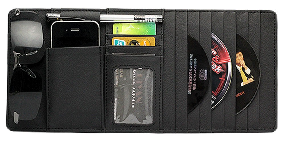 Auto Accessories DVD/CD Storage CD Visor Organizer 10-Pocket CD Holder Black